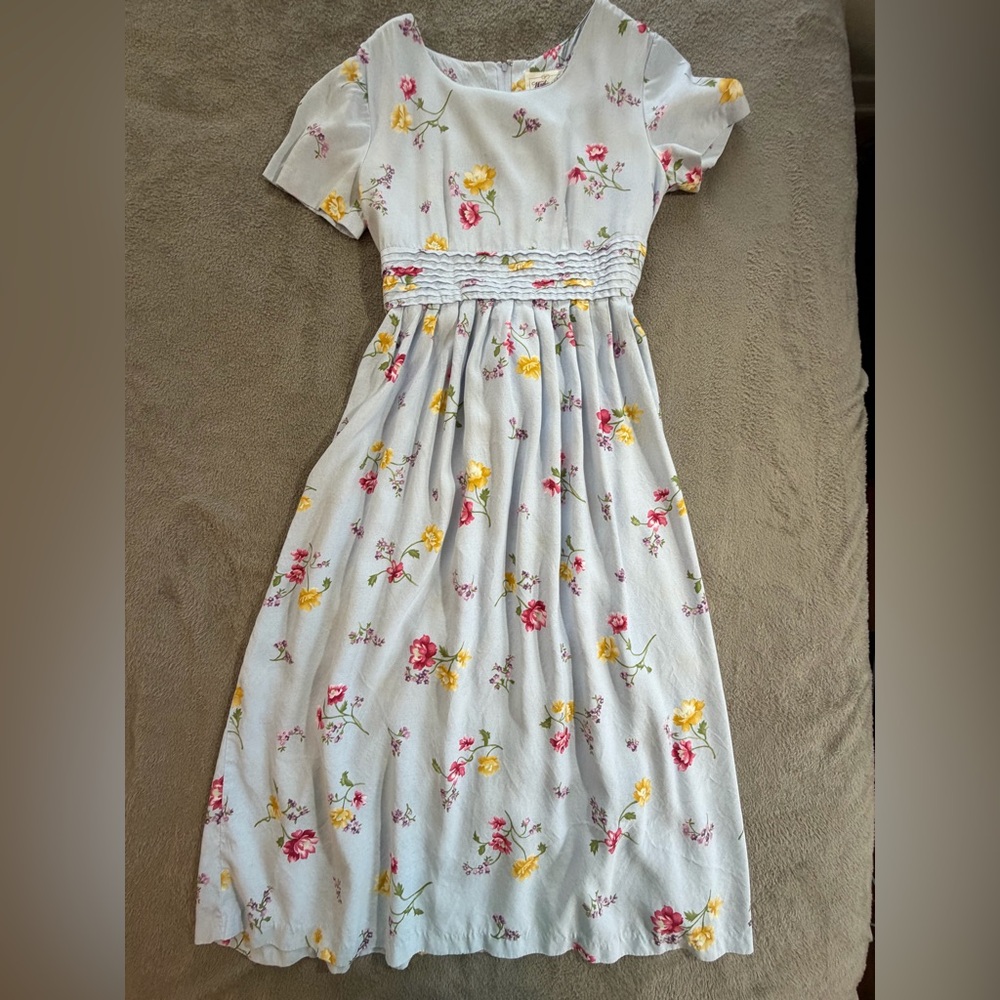 Worthington Maxi Dress blue floral size 4 - Picture 4 of 11